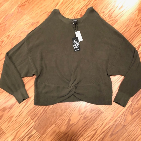 Express Sweaters - NEW!! Express Cold Shoulder Reversible Sweater